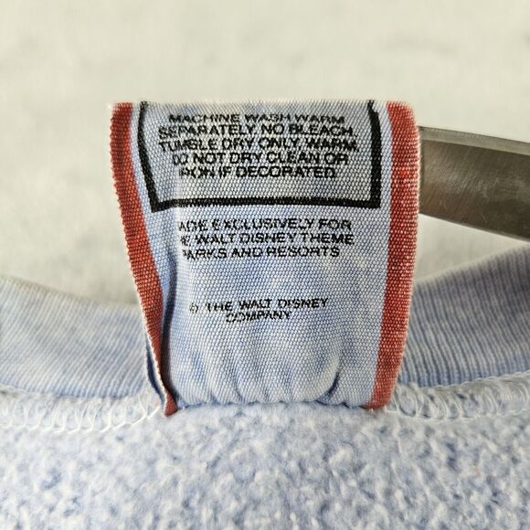 Vintage Walt Disney World Mickey Mouse Pullover Sweatshirt Y2K 90s OSFA Blue - Picture 11 of 16